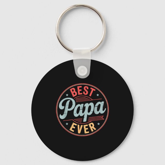 Funny Papa Art For Grandpa From Grandkids Father's Keychain (Front)