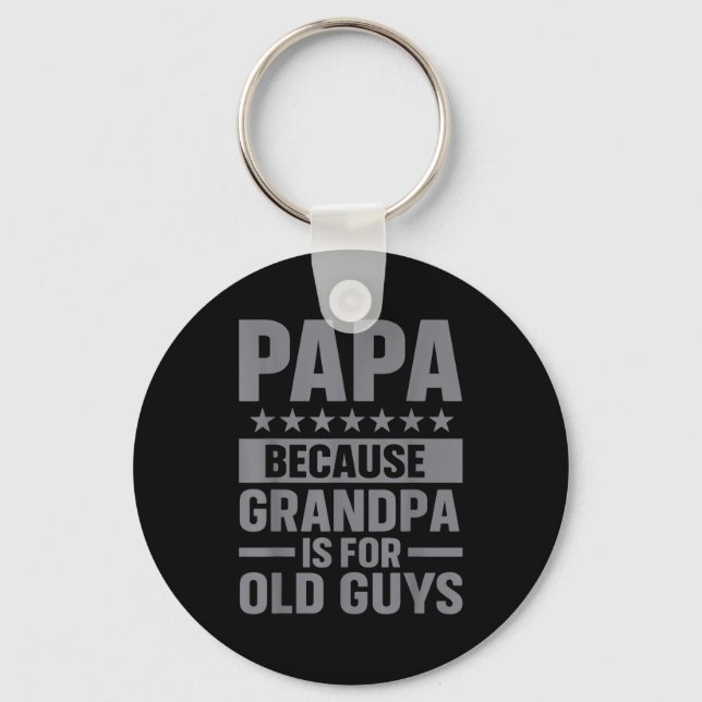 Funny Papa Art For Grandpa From Grandkids Father's Keychain (Front)