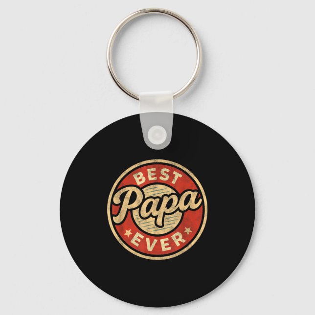 Funny Papa Art For Grandpa From Grandkids Father's Keychain (Front)