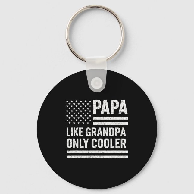 Funny Papa Art For Grandpa From Grandkids Father's Keychain (Front)