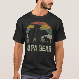 Funny Papa Bear Shirts, Cub 2 Kids Fathers Day Gra T-Shirt