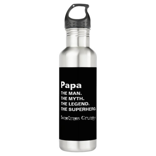 Funny Papa Man Myth Legend  Stainless Steel Water Bottle