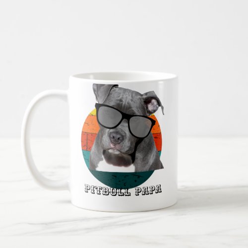 Funny papa pitbull fathers day coffee mug