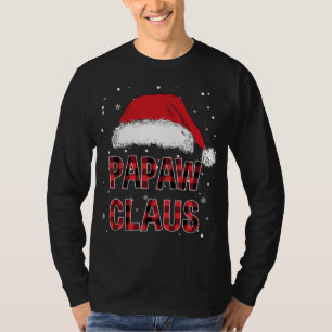 Funny Papaw Claus Red Plaid Christmas Family Pjs M T-Shirt