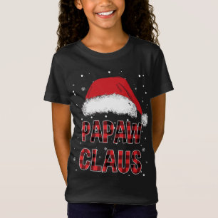 Funny Papaw Claus Red Plaid Christmas Family Pjs M T-Shirt