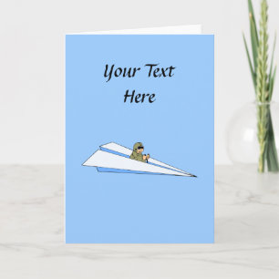 Funny Paper Airplane Pilot Card