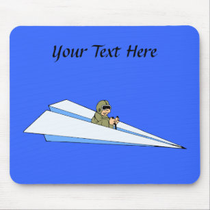Funny Paper Airplane Pilot Mouse Pad