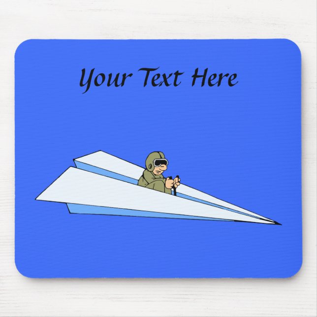 Funny Paper Airplane Pilot Mouse Pad (Front)