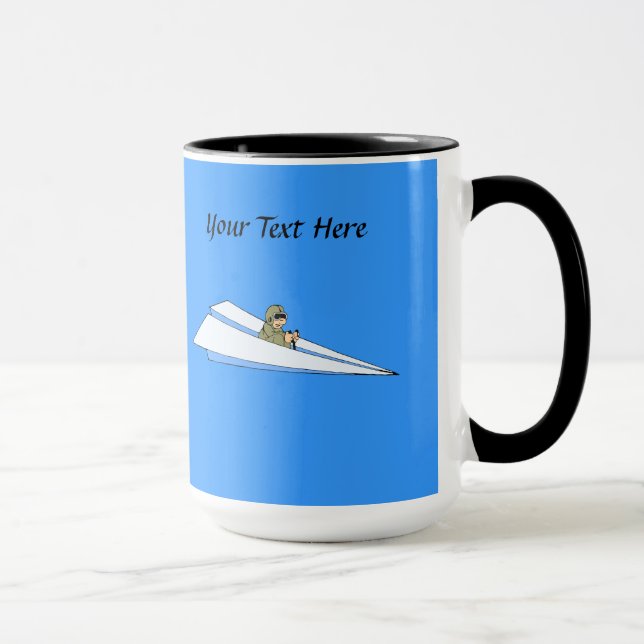 Funny Paper Airplane Pilot Mug (Right)