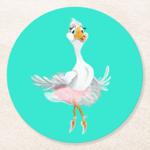 Funny Paper Coaster Ballerina Duck - Your Colors