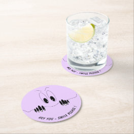 Funny Paper Coaster with Curiosity Eyes - Smile