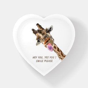 Funny Paperweight Playful Giraffe - Custom Text