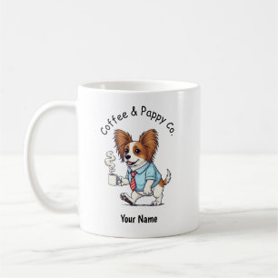Funny Papillon Dog Business Suit Coffee Mug