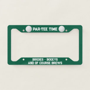 Funny Par Tee Time Birdie Bogey Brew Golf License Plate Frame