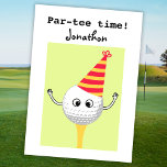 Funny Par Tee Time Golf Birthday Card at Zazzle