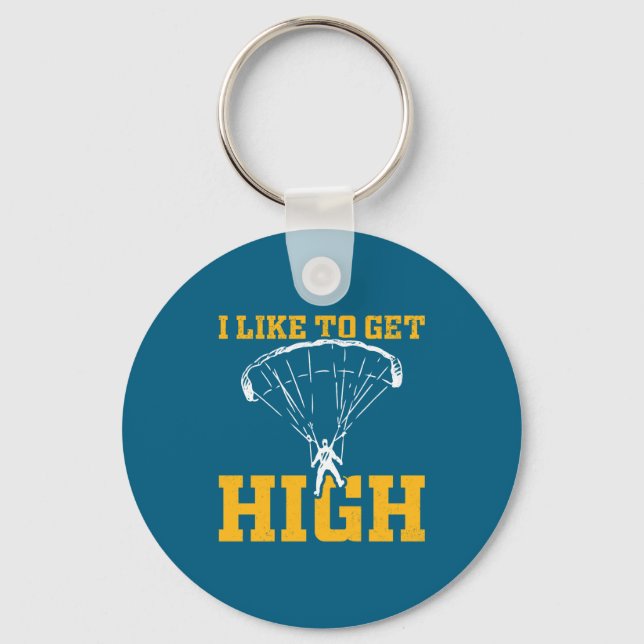 Funny Parachute Quote Skydiver  Keychain (Front)