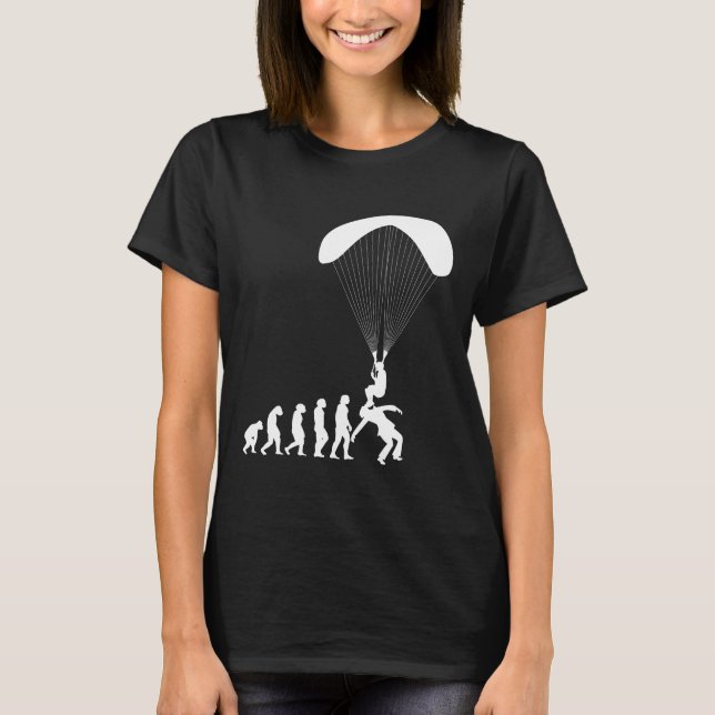 Funny Paragliding Evolution Paragliders Skydiving T-Shirt (Front)