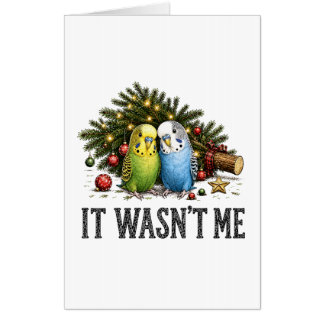 Funny Parakeets Christmas It Wasn't Me Card