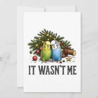 Funny Parakeets Christmas It Wasn't Me Note Card