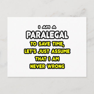 Funny Paralegal T-Shirts and Gifts Postcard