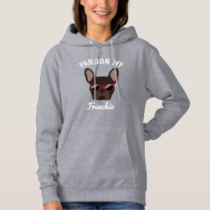 Funny Pardon my Frenchie Brown French Bulldog Hoodie