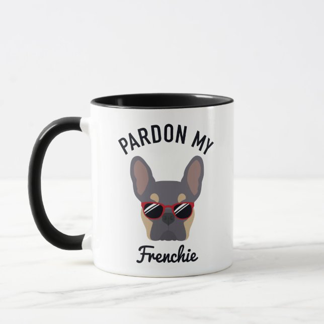 Funny Pardon my Frenchie Lilac Tan French Bulldog Mug (Left)