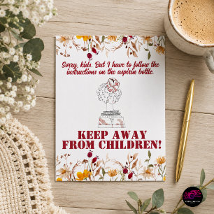 Funny Parenting Quote Keep Away From Children Postcard