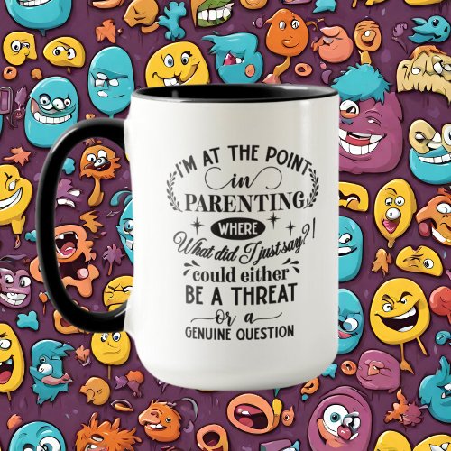 funny parenting word art mug
