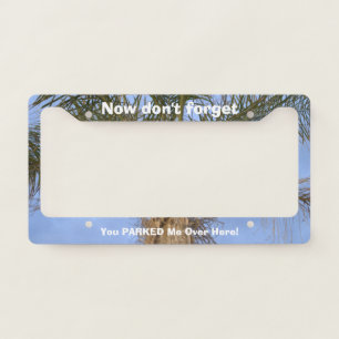 Funny Parked Car Palm Tree License Plate Frame
