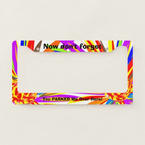 Funny Parked  Tropical Flowers License Plate Frame