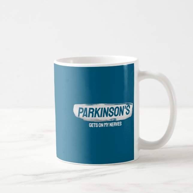 Funny Parkinsons Gets On My Nerves Awareness  Coffee Mug (Right)