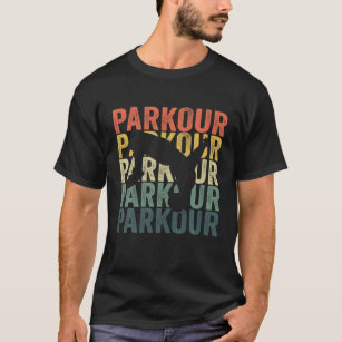 Funny Parkour Retro Silhouette Vintage Style Desig T-Shirt