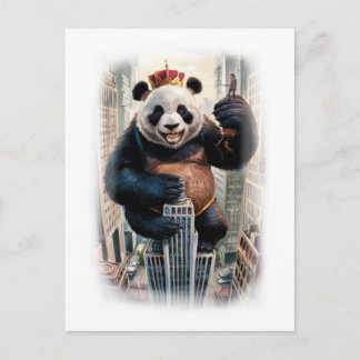 Funny Parody Panda Movie Character on a White Holiday Postcard