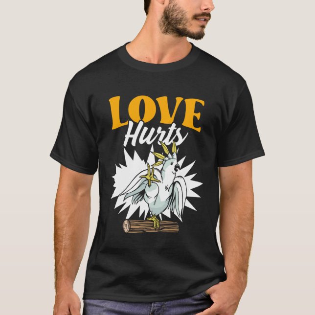 Funny Parrot Biting Finger for Bird Lovers T-Shirt (Front)