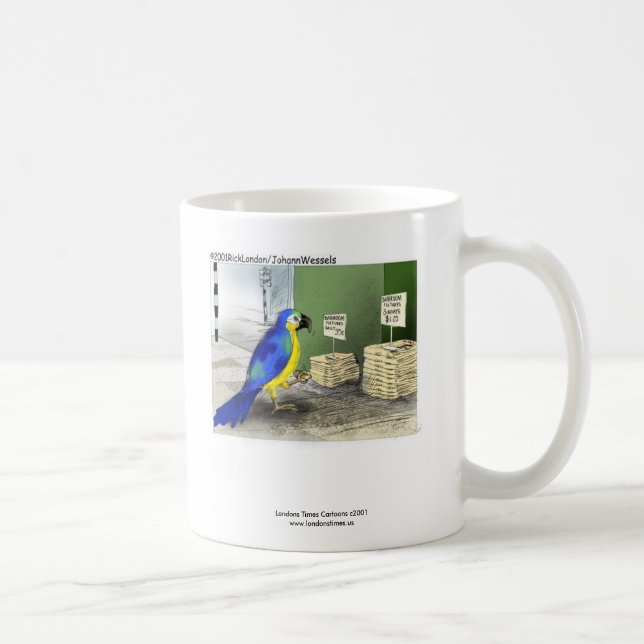 Funny Parrot Coffee Mug "Bathroom Fixtures" (Right)