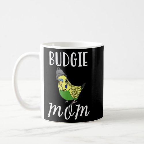 Funny Parrot Cute Budgerigar Lady Green Budgie Mom Coffee Mug