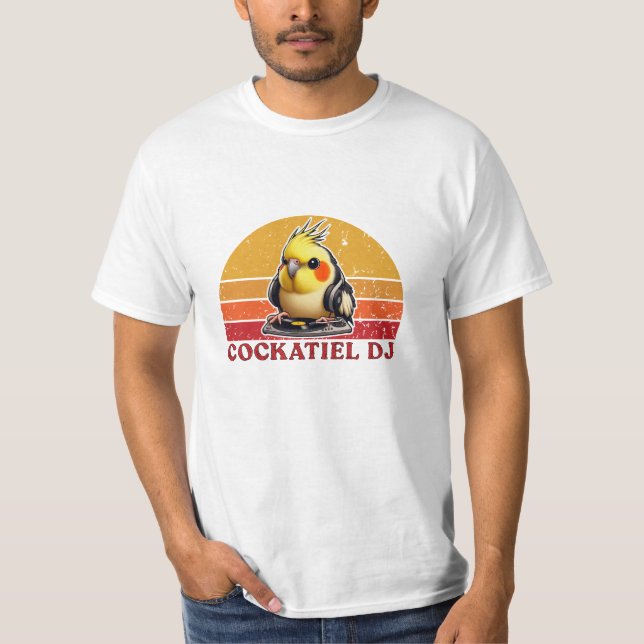 Funny Parrot Designs: Cockatiel Fun T-Shirt (Front)