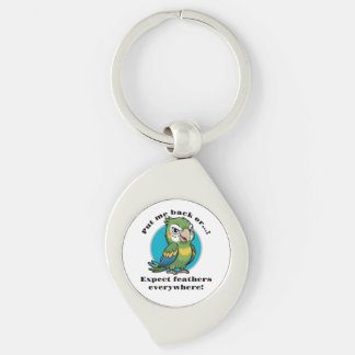 Funny Parrot Keychain – Custom Text + Image