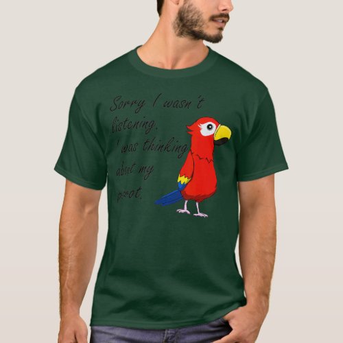 Funny Parrot Thinking About Bird T_Shirt