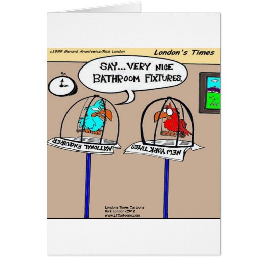Funny Parrots Bathroom Fixtures Gifts & Tees Cards (Front)