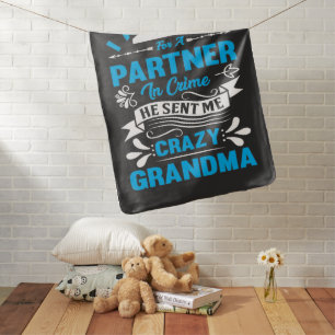 Funny partner crime Grandma word art Baby Blanket