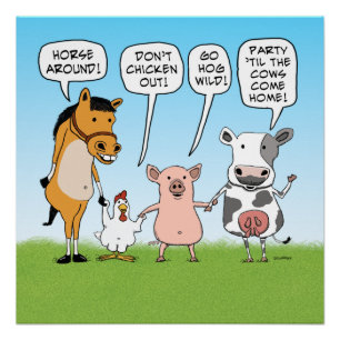 Funny Party Animals Advice Poster