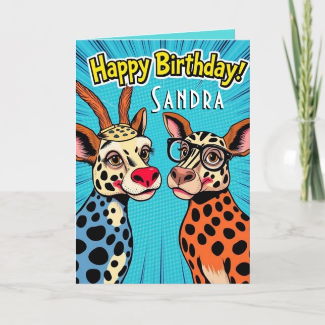 Funny Party Animals Cute Happy Birthday  Card (Front)