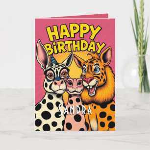 Funny Party Animals Cute Happy Birthday  Card