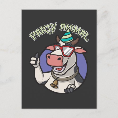 Funny Party Cow Farm Animal lover Postcard
