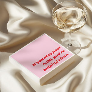 Funny Party Introvert Sassy Sarcasm Pink Red Napkins
