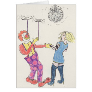 Funny Party Love Clown Romance Humour Valentines Cards