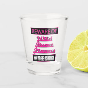 Funny Party Pink Black White Dice Bunco Shot Glass