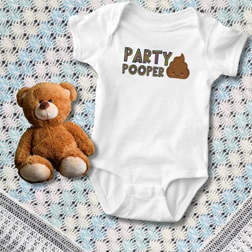 Funny Party Pooper  Baby Bodysuit