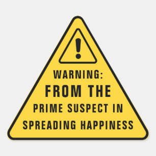 Funny Party Warning Sticker   Yellow Caution Sign 